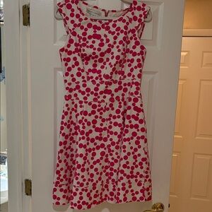Maggy London Pink and White Polka Dot Mini Dress